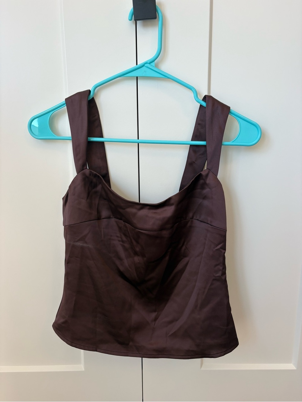 Peppermayo Brown Satin Square-Neck Cami